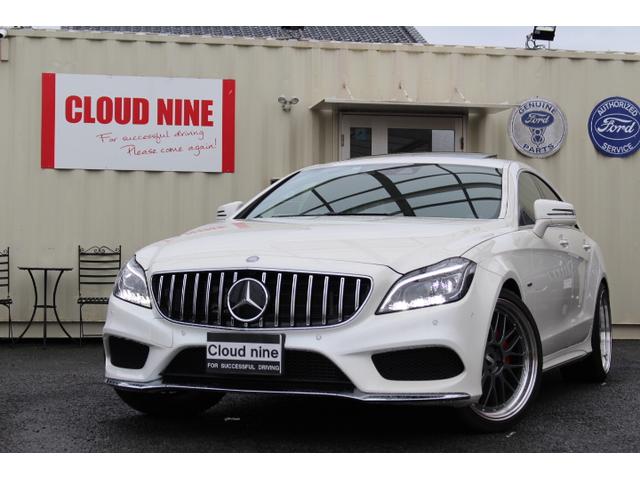 メルセデス・ベンツ ＣＬＳ２２０ｄ　ＡＭＧライン　下取直販　新品パナメリカーナグリル　社外２０インチアルミ赤キャリパー　マフラーカッター　リアスポ＆ガラススポイラー　ＳＲ　純ナビ地デジＢカメラＢｌｕｅｔｏｏｔｈ　ＥＴＣ　黒革　シートヒータースペアキー