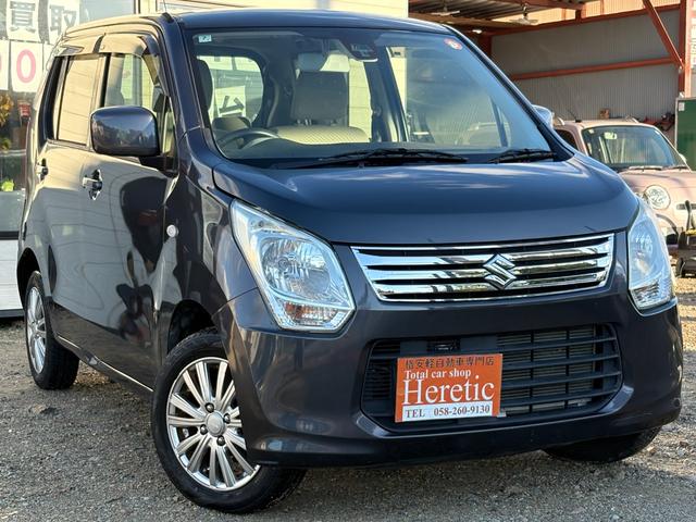 ワゴンＲ(スズキ) ＦＸ　１年保証　レーダーブレーキ　アイドリングストップ　社外１４インチアルミホイール　オートエアコン　ベンチシート 中古車画像