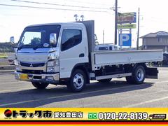 キャンター  3.5トン 平ボディー ワイドキャビン 荷台ワイド ロング 荷台床鉄板 メッキパーツ あおり開閉補助装置 衝突軽減 車線逸脱警報 カスタムグレード 縞板加工 ナビTV 3500kg 3人 5MT 中古車画像