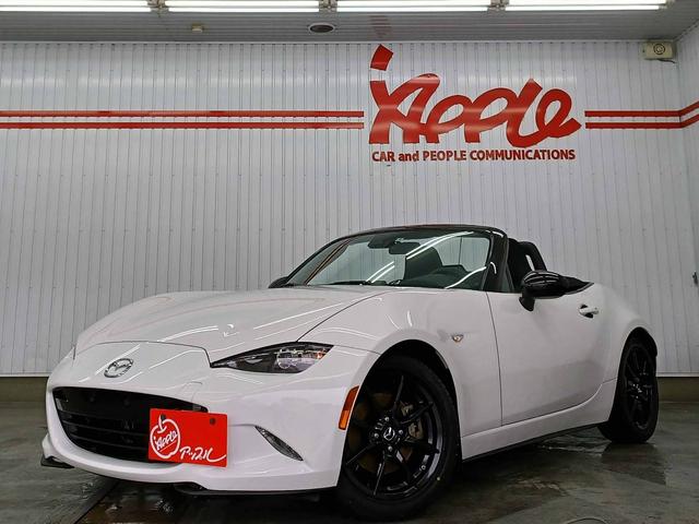 米国マツダ ＭＸ－５ミアータ スポーツ　左ハンドル　６ＭＴ　Ｌａｒｇｕｓ車高調　ＬＥＤヘッドライト　アップルカープレイ　ブルートゥースオーディオ　バックカメラ　スマートキー　衝突軽減ブレーキ　ブラインドスポットモニター　新品タイヤ４本取付済