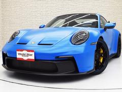 911 911GT3 スポーツクロノPKG OP445 ステルスフルプロテクションフィルム PCCB+イエローキャリパー 軽量カーボンルーフ Fアクスルリフト ブラック/シャークブルーステッチ付インテリアRaceーTex含 リアPセンサー 禁煙 中古車画像