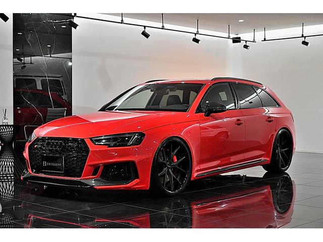 アウディ ＲＳ４アバント ベースグレード　ハイパーフォージド２１ＡＷ　ＭＩＬＬＴｅＫスポーツマフラー　カーボンスタイリングＰ