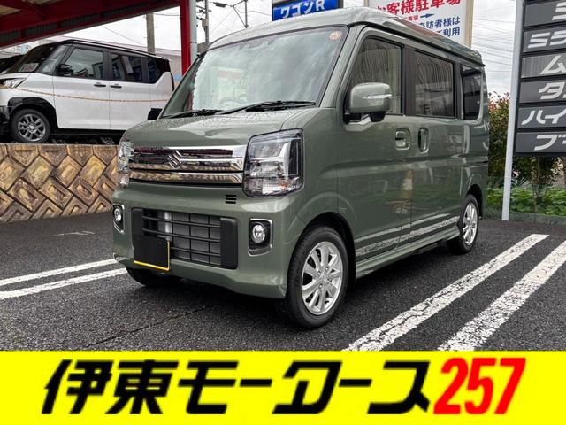 エブリイワゴン(スズキ)PZターボスペシャル 現行型・ハイルーフ・パートタイム4WD・届出済未使用車・LEDヘッド・フォグ・ルーフコンソール・プッシュスタート・両側パワースライド・オートステップ・衝突被害軽減・リアヒーター・USBソケット 中古車画像
