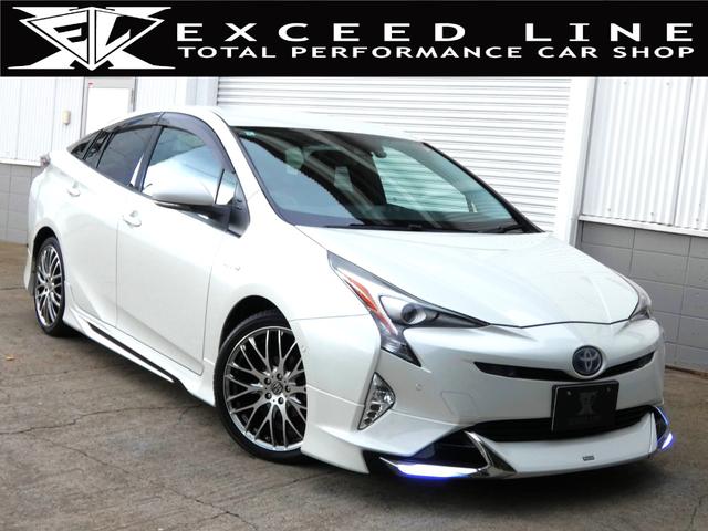 お値打ちなプリウスの入庫です☆お気軽にお問合せ下さい 純正９インチナビ　モデリスタエアロ　本革シート　社外１８ＡＷ　電動シート