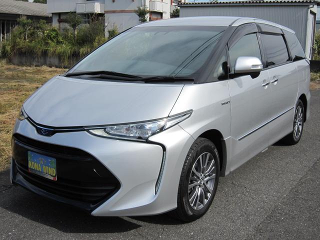エスティマハイブリッド(トヨタ) アエラス　プレミアム−Ｇ　４ＷＤプリクラッシュＬＤＡクルコンＡＴハイビーム先行車発進告知ＳＤナビ１２．１型ディスプレイマルチビューバックモニターパワーバック両電ドア快適温熱半革シート電動床下格納サードシートモデリスタステッパル 中古車画像