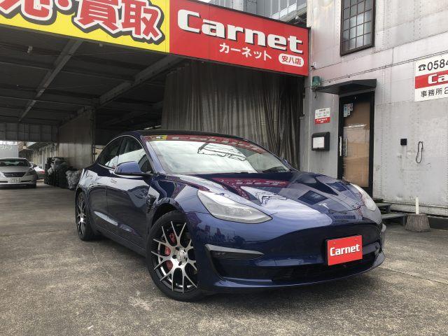 モデル３(テスラ) ロングレンジ　ＡＷＤ　純正ナビ／フロント・バックカメラ／全席シートヒーター／クリアランスソナー／オートパイロット／ヨークステアリングハンドル／電動リアゲート／ＥＴＣ／パワーシート 中古車画像