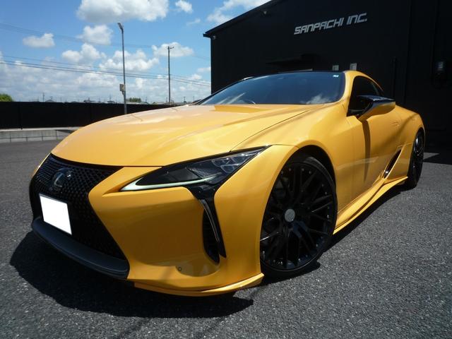 ＬＣ５００　Ｌパッケージ　ＴＲＤエアロ（Ｆ／Ｓ／Ｒ／トランク／ミラーカバー）　ＢＬＩＴＺ車高調　カールソン２１ＡＷ　新品可変バルブマフラー　赤革シート　マークレビンソン　スマートキー　ＢＳＭ　ＬＫＡ　パノラマガラスルーフ