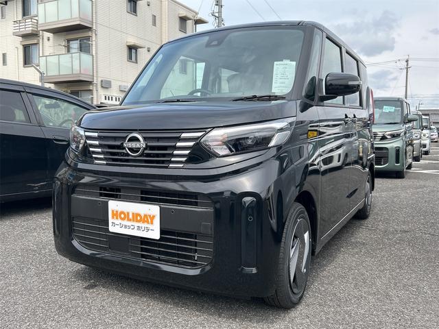 ルークス Ｘ　届け出済み未使用車　全周囲カメラ　両側スライド・片側電動　クリアランスソナー　衝突被害軽減システム　オートライト　ＬＥＤヘッドランプ　スマートキー　アイドリングストップ　電動格納ミラー　ベンチシート（1枚目）