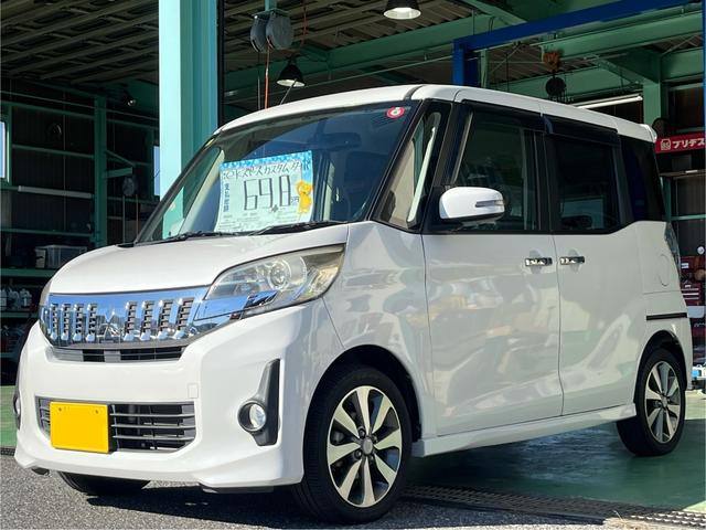 ｅＫスペースカスタム(三菱) カスタムＴ　タイヤ４本・バッテリー新品交換　ターボ　ＳＤナビ　バックカメラ　両側パワースライドドア　ＴＶ 中古車画像