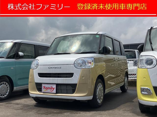 ムーヴキャンバス（ダイハツ）ストライプスＸ　届け出済み未使用車　バックカメラ　両側電動スライドドア　クリアランスソナー　レーンアシスト　衝突被害軽減システム　オートライト　スマートキー　アイドリングストップ　電動格納ミラー　ベンチシート　ＣＶＴ 中古車画像