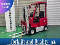 トヨタ  フォークリフト・型式3FB9・燃料タイプガソリン・荷重0.8t・揚高2.5m・マスト2段・フォークシフター 公道走行可 アワーメータレス 中古車画像