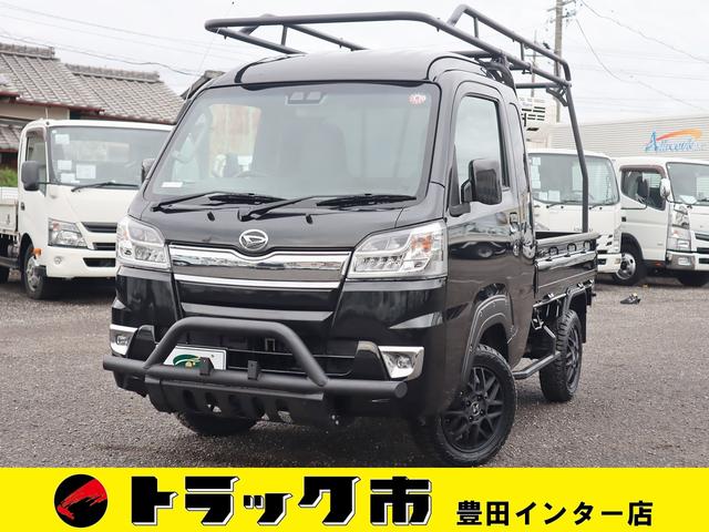 ジャンボ　平ボディ　積載３５０ｋｇ　４ＷＤ　ノーマルタイヤ積　ジャンボ　ＬＥＤヘッドライト　リフトアップ　ワークキャリアロールバー　バンパーガードサイドバンパー　オーバーフェンダー　オープンカントリーＲ／Ｔ１５５／６５Ｒ１４　ディスプレイオーディオＣａｒＰｌａｙ