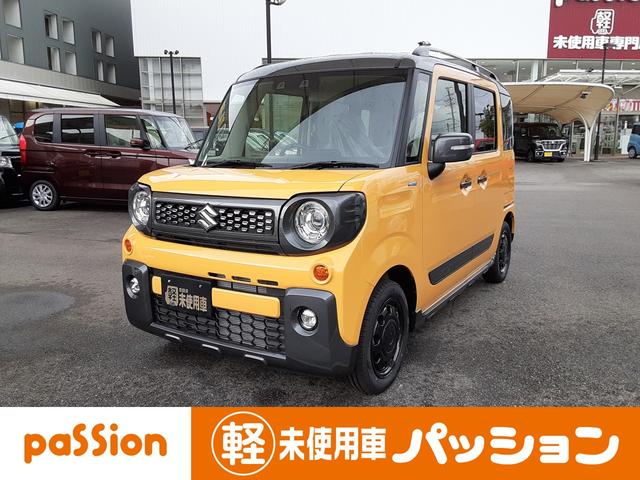 ハイブリッドXZ 届出済未使用車 デュアルカメラブレーキ 両側電動スライドドア シートヒーター ベンチシート スマートキー プッシュスタート オートエアコン オートライト アイドリングストップ LEDライト 軽自動車(1枚目)