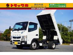 キャンター 2t ダンプ 強化 フルフラットロー 2t積載 強化ダンプ 全低床 車線逸脱防止 左電動格納ミラー ETC ナビTV 集中ロック キーレスキー 新明和 DR2-0110SY 荷台内寸305/159/32 荷台高83 車両総重量4915kg 中古車画像