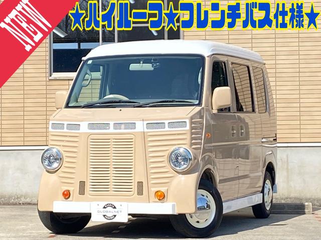 エブリイ(スズキ) ＰＡ　フレンチバス仕様　カスタム　革調シート　可愛いロコバス　レトロ☆ｋロコバス☆ベージュツートン☆ 中古車画像