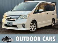 セレナ ハイウェイスター Vセレクション 純正SDナビ フルセグTV 両側パワースライドドア HID ETC バックカメラ クルーズコントロール インテリキー 禁煙車 ミュージックサーバー DVD再生 bluetooth 純正AW 8人乗り 中古車画像