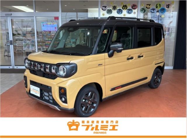 ハイブリッドＸＺ　届出済未使用車　スズキセーフティサポート　スマートキー　アイドリングストップ　オートエアコン　両側電動スライド　シートヒーター　プッシュスタートエンジン　ＬＥＤヘッドライド　フォグランプ
