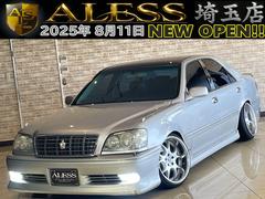 クラウン アスリートG アスリートG ジャンクショントランクスポイラー ウッドモモステ RUSH車高調ルーフブラック PIAA18AW 社外アーム 社外マフラー(KBREAK)オーバーフェンダー 中古車画像