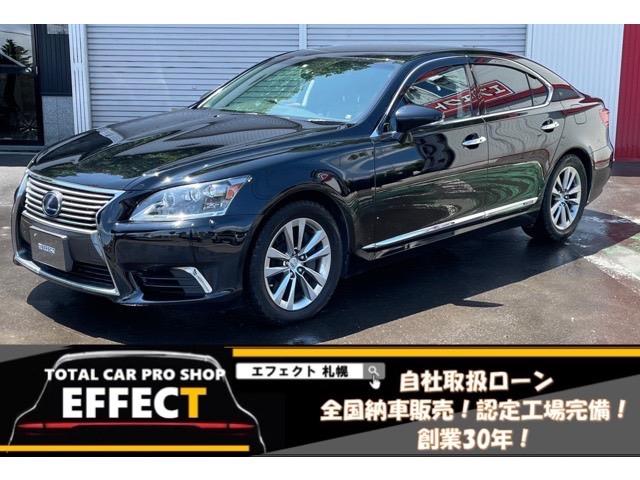 ＬＳ６００ｈ　バージョンＬ　４ＷＤ　黒革エアシート　三眼ヘッドライト　フリップダウンモニター　ウッドコンビハンドル　後席エンターティメントシステム　レーダークルーズ　ブラインドスッポトモニター　Ｂカメラ　ナビ　ＴＶ　本州仕入れ(1枚目)