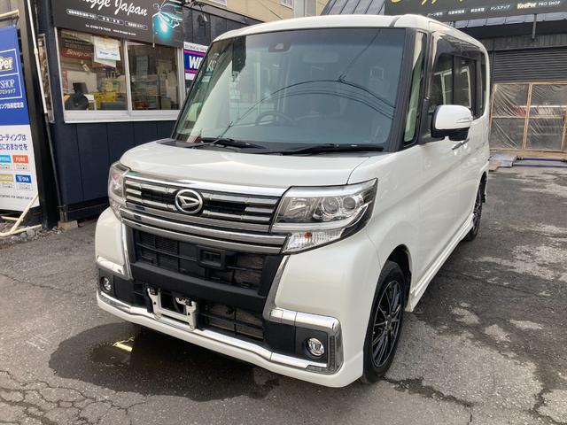 ダイハツ タント カスタムＲＳ　トップエディションＳＡＩＩ　４ＷＤ　バックカメラ　両側電動スライドドア　ＴＶ　衝突被害軽減システム　オートライト　ＬＥＤヘッドランプ　スマートキー　アイドリングストップ　電動格納ミラー　ベンチシート　後席モニター　ＣＶＴ