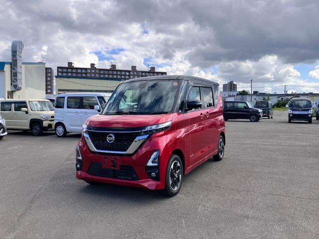 ハイウェイスター　Ｘ　ルークス　ハイウェイスター　Ｘ　エマージェンシーブレーキ　アラウンドビューカメラ　両側スライドドア　電動スライドドア　ＬＥＤヘッドライト　カーナビ　車線逸脱防止　オートライト　アイドリングストップ