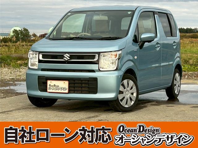 ワゴンR ハイブリッドFX 車検整備付 本州仕入 全方位カメラ メモリーナビ バックカメラ サイドカメラ シートヒーター キーレス スマートキー プッシュスタート フィズブルーパールメタリック(1枚目)