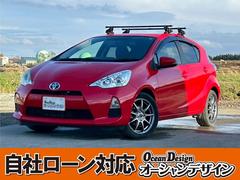 アクア S 車検整備付 ハイブリッド プッシュスタート  キーレス スマートキー ETC 社外アルミホイール ルーフキャリア スーパーレッドV 中古車画像