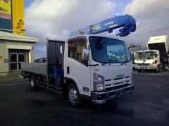エルフトラック　３トン　４ＷＤ　ワイドロング　４段クレーン　ラジコン　ステンレスボディ作成　載せ替え　荷台内寸長さ３３８センチ　幅２０５センチ（いすゞ）