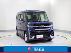 スペーシアカスタム ハイブリッドGS 4WD レンタアップ 社外ナビ フルセグTV ETC 衝突軽減サポート Iストップ 片側パワスラ シートH Hミラー ステコン クルコン ブレーキH レーンアシスト コーナーセンサー LED 純正AW 中古車画像