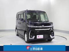 スペーシアカスタム ハイブリッドGS 4WD レンタアップ 社外ナビ フルセグTV ETC 衝突軽減サポート Iストップ 片側パワスラ シートH Hミラー ステコン クルコン ブレーキH レーンアシスト コーナーセンサー LED 純正AW 中古車画像