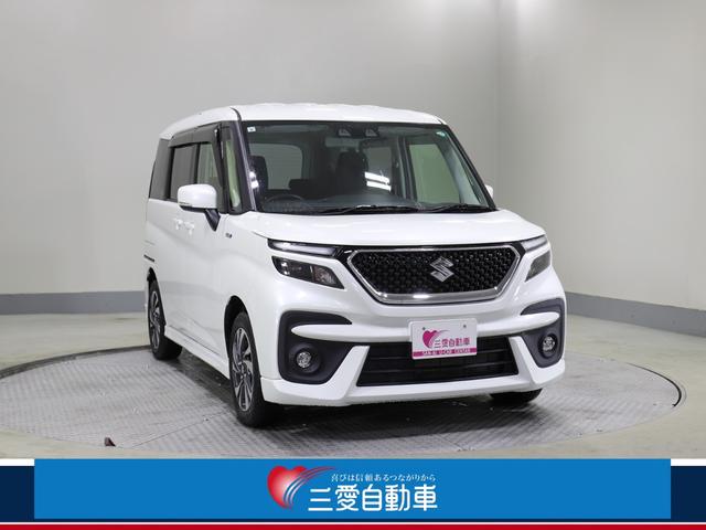 ソリオバンディット(スズキ) ハイブリッドＭＶ　４ＷＤ　レンタアップ　Aftermarketナビ　バックカメラ　ＥＴＣ　両側パワスラ　衝突軽減サポート　Ｉストップ　レーンアシスト　Ｈミラー　シートＨ　ステコン　クルコン　コーナーセンサー　ＬＥＤ　純正ＡＷ 中古車画像
