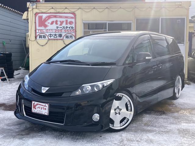 トヨタ エスティマ アエラス 4WD HKS車高調 ワーク20インチの