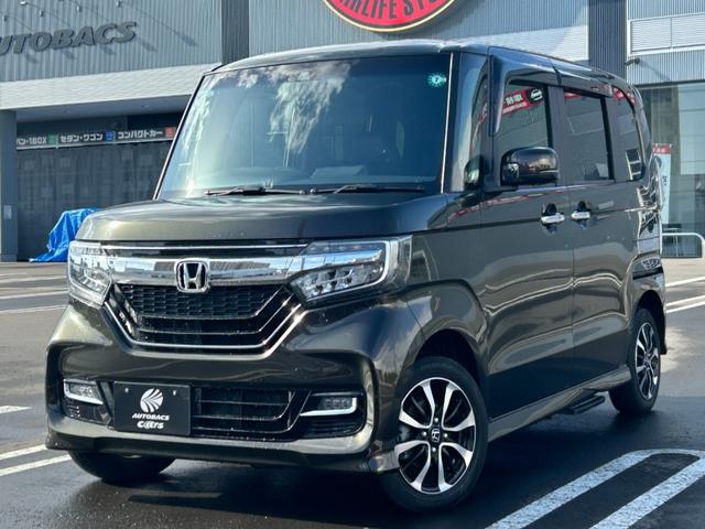 Ｎ－ＢＯＸカスタム Ｇ・Ｌホンダセンシング　ワンオーナー　純正８型ＴＶナビ　バックカメラ　純正ＥＴＣ　純正エンジンスターター　左パワースライド＆オートステップ　社外黒革調シートカバー　左右シートヒーター　追従式クルコン　ステリモ　サイドバイザー