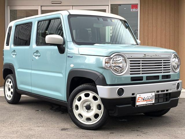 スズキ ハスラー ハイブリッドＧ　ＤＡＭＤ　ＨＵＳＴＬＥＲ　ＣＬＡＳＳＩＣＯ／届出済未使用車／２トーンカラー／ハイブリッド／４ＷＤ／スズキセーフティーサポート／オートエアコン／スマートキー／アダプティブクルーズコントロール