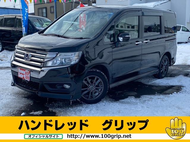 ホンダ ステップワゴンスパーダ Ｚ　クールスピリット　４ＷＤ　フォグランプ　社外ＡＷ　ドアバイザー　両側パワースライドドア　アイドリングストップ　ＥＴＣ車載器　クルーズコントロール　９インチナビ　バックカメラ　地デジ　ミラーヒーター　ハーフレザーシート