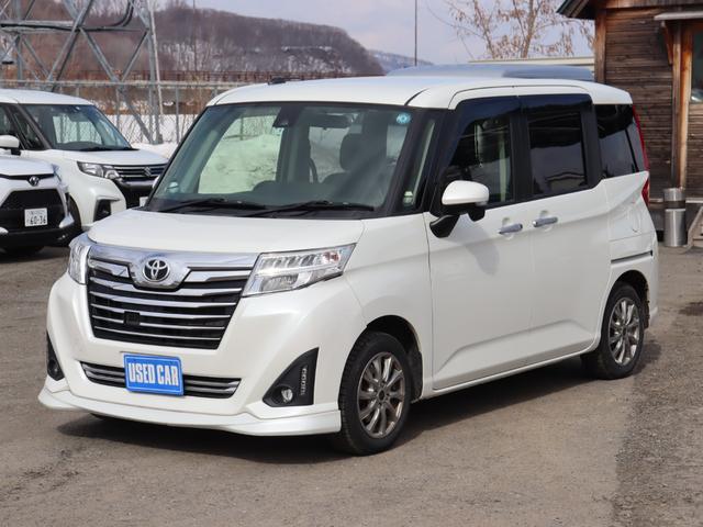 ルーミー カスタムＧ　Ｓ　禁煙車　４ＷＤ　寒冷地仕様車　衝突軽減ブレーキ　車検新規付き　夏冬タイヤ付き　カーナビ　フルセグＴＶ　Ｂｌｕｅｔｏｏｔｈ　ＬＥＤヘッドライト　バックモニター　両側電動スライドドア　キーレス