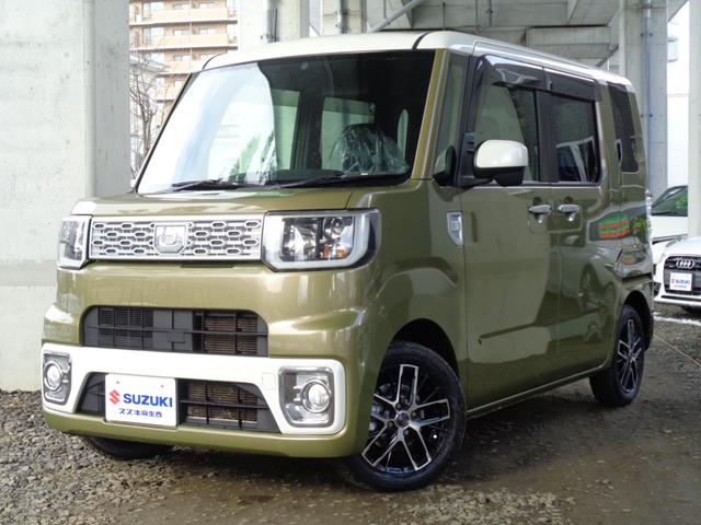 Ｌ　４ＷＤ　ホワイトルーフ２トーン　ナビＴＶ　両側パワスラ　黒革シート　ＬＥＤヘッドライト＆フォグ　１４ＡＷ　新品タイヤ　オートライト　ＡＡＣ　ＥＴＣ　スマートキー　シートヒーター　バイザー　フロアマット