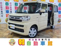 スペーシア ハイブリッドG 4WD 衝突軽減ブレーキ 禁煙 シートヒータ アイドリングS 横滑防止 LEDライト 電動格納ミラー Wエアバッグ スマートキー オートエアコン パワーステアリング パワーウィンドウ オートライト 中古車画像