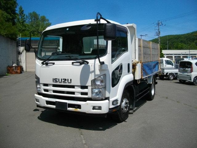 フォワード ４ｔダンプ　最大積載３５５ｋｇ　ＭＴ車　ＥＴＣ　後輪ダブル　木製あおり　新明和