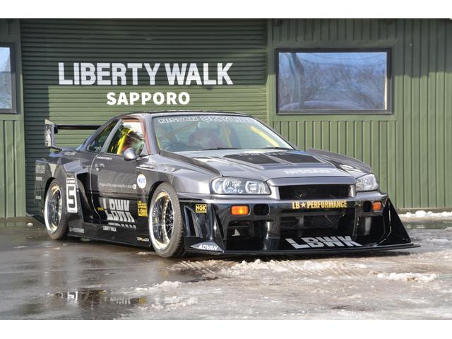 ２５ＧＴターボ　ＬＢ　ＷＯＲＫＳ　ＥＲ３４　Ｓｕｐｅｒ　Ｓｉｌｈｏｕｅｔｔ公認　車高調　マフラー　ロールバー　バケットシート