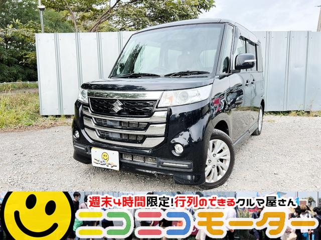 スペーシアカスタムＺ ベースグレード　４ＷＤ　パワースライドドア　社外ナビ＆ＴＶ　Ｂカメ　Ｂｌｕｅｔｏｏｔｈ　プッシュスタート　スマートキー　ＥＴＣ　エンスタ　シートヒーター　純正ＡＷ（1枚目）