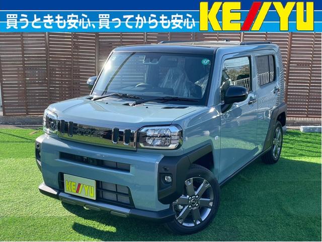 タフト（ダイハツ）Ｇターボ　ダーククロムベンチャー　４ＷＤ　届出済未使用車　アラウンドビューモニター対応　スカイルーフ　衝突被害軽減ブレーキ　レーダークルーズコントロール　シートヒーター　バックカメラ　コーナーセンサー　ＬＥＤヘッドライト　スマートキー 中古車画像