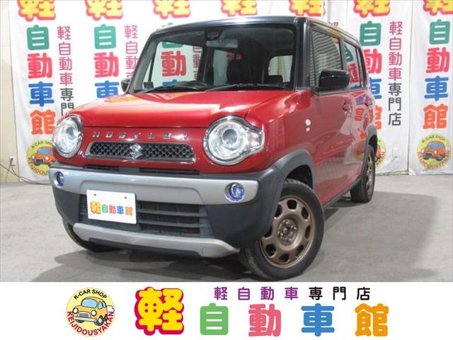 ハスラー Ｇターボ　セットオプション装着車・ＥＴＣ・シートヒーター・ミラーヒーター・スマートキー・プッシュスタート・アイドリングストップ・ＨＩＤライト・衝突軽減ブレーキ・誤発進抑制装置・横滑り防止装置・ＡＢＳ・４ＷＤ（1枚目）