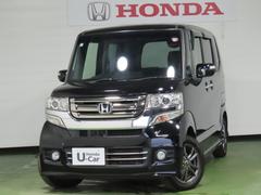 N-BOXカスタム G・Lパッケージ 純正ナビ 夏冬タイヤ付 TVワンセグ リアカメラ エンスタ 4WD HIDヘッドライト 両側スライド・片側電動 アルミホイール シートヒーター アイドリングストップ スマートキー 横滑り防止装置 中古車画像