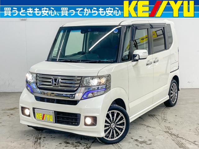 ホンダ Ｎ－ＢＯＸカスタム Ｇ・ターボＡパッケージ　４ＷＤ　社外ＳＤナビ　フルセグＴＶ　Ｂｌｕｅｔｏｏｔｈ　ＤＶＤ再生　バックカメラ　フロントドラレコ　衝突被害軽減ブレーキ　クルコン　両側電動スライドドア　スマートキー　パドルシフト　ＥＴＣ　禁煙車