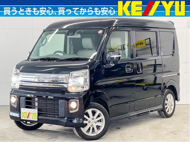 スズキ エブリイワゴン ＰＺターボスペシャル　４ＷＤ　ターボ　ハイルーフ　社外７インチナビ　フルセグＴＶ　Ｂｌｕｅｔｏｏｔｈ　バックカメラ　両側電動スライドドア　シートヒーター　衝突被害軽減ブレーキ　ＥＴＣ　ＨＩＤヘッドライト　スマートキー　禁煙