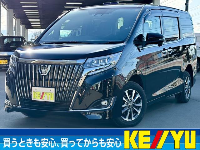 トヨタ エスクァイア Ｇｉ　プレミアムパッケージ　ブラックテーラード　４ＷＤ　後期型　寒冷地仕様車　１２．８型後席モニター　ＡＬＰＩＮＥ１１型ナビ　地デジＴＶ　Ｂｌｕｅｔｏｏｔｈ　バックカメラ　両側電動スライド　スエアリングヒーター　ハーフレザーシート　シートヒーター