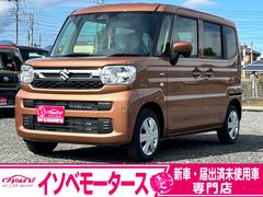 スペーシア ハイブリッドG 届出済未使用車/スズキセーフティサポート/LEDヘッドライト/オートライト/スマートキー/プッシュスタート/オートエアコン/アイドリングストップ/衝突被害軽減ブレーキ/コーナーセンサー/ステリモ付き/ 中古車画像