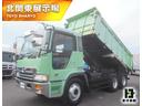 プロフィア 　深ダンプ　上物新明和製　２デフ　積載９．６ｔ　荷台寸法５３０ｘ２２１ｘ１００　荷台床鉄板張り　電動天蓋コボレーン付　土砂禁　Ｖ８エンジン　３９０馬力　７速ミッション（1枚目）