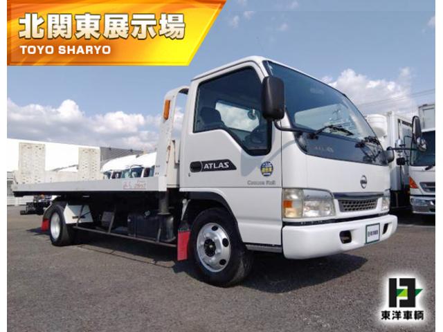 　フラトップセルフローダー　上物極東開発製　ラジコン付（無線）　ウインチ付　積載２ｔ　荷台寸法５７１×２０７　荷台床縞板　内フック　６速ミッション　走行９．８万ｋｍ　タイヤサイズ２２５／７０Ｒ１６